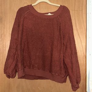 Rust red popcorn oversized sweater